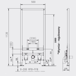 Jomo Tech Инсталляции для биде H=1120 ( крепления отдельно)