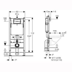 GEBERIT Duofix инсталляция для унитаза, для клавиш Delta (крепления отдельно 111.839.00.1)