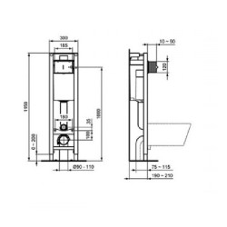 IDEAL STANDARD PROSYS ECO FRAME Инсталляция для унитаза 30 см. Крепления в комплекте.