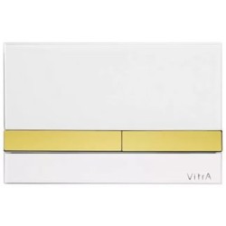 Vitra Select клавиша для инсталляции стеклянная, белая с золотыми кнопками