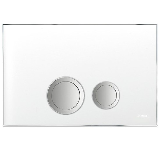 Купить Jomo Tech кнопка для инсталляции матовое белое/хром, стекло в магазине 1stСантехника от производителя Jomo
