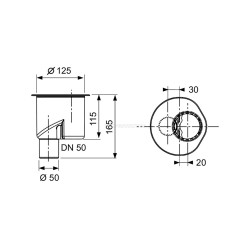 TECE Сифон вертикальный DN50 1,3 л/с h16.5