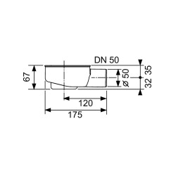 TECE Сифон DN50 0,7 л/с h6.7