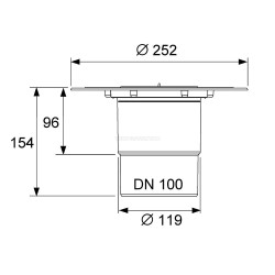 TECE Сифон вертикальный DN100