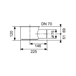 TECE Сифон DN70 1,2 л/с h12