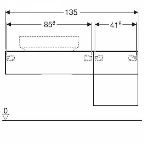 Купить GEBERIT Тумба для накладной раковины Geberit VariForm 135 см. в магазине 1stСантехника от производителя Geberit