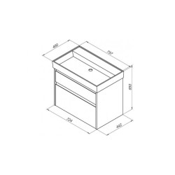 Aquanet Nova Lite Тумба 75, 2 ящика, цв. дуб рошелье,