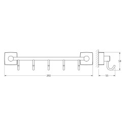 FBS ESPERADO Планка с 5-ю крючками 30 см латунь