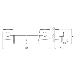 FBS ESPERADO Планка с 3-я крючками 20 см латунь