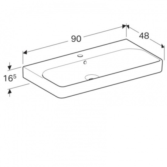 Купить GEBERIT Smyle Square Раковина мебельная 900/480 см. (к тумбе RK140090010, RK140090000) в магазине 1stСантехника от производителя Geberit