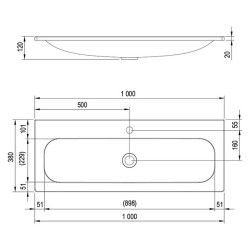 Ravak Ring Раковина мебельная 100/38 см.