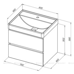 Aquanet Ирис раковина мебельная 60 см, керамика, белая (тумба 308318)