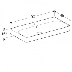 GEBERIT Smyle Square Раковина мебельная 900/480 см. (к тумбе RK140090010, RK140090000)