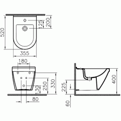 Vitra S50 биде подвесное