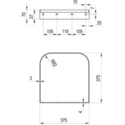 Ravak Yard 600 Консоль для раковины, черный