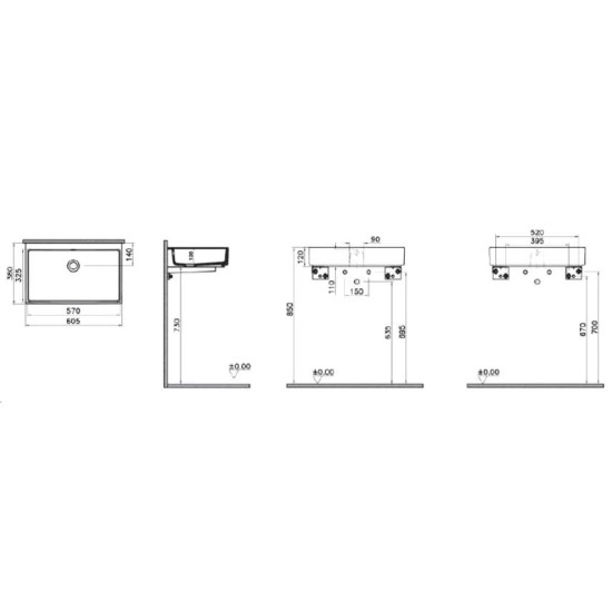 Купить Vitra ArchiPlan раковина-чаша прямоугольная 60/38 см. в магазине 1stСантехника от производителя Vitra