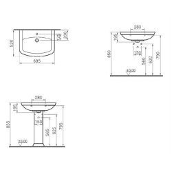 Vitra Serenada Раковина 69,5/52 см. (старый артикул)