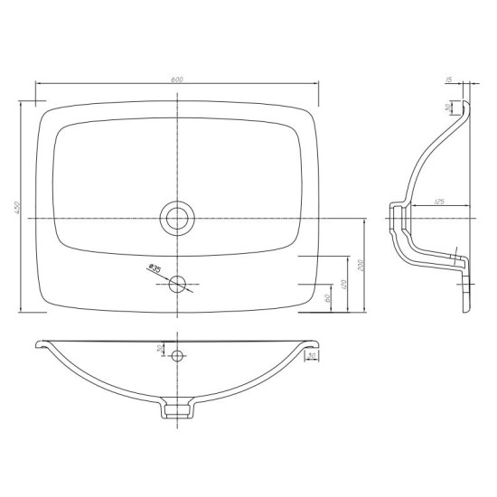 Купить Ifo Special Раковина встраиваемая в столешницу 600 мм, прямоугольная в магазине 1stСантехника от производителя Ifo
