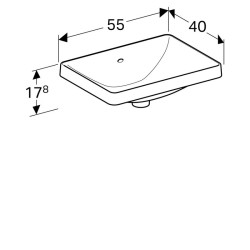 GEBERIT Variform раковина встраиваемая на столешню  55/40 см.