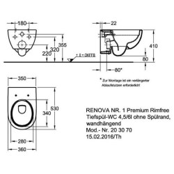 GEBERIT Renova унитаз подвесной (сидение F573025000)