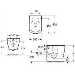 Aquanet GENESIS IMEX CT10150 Унитаз подвесной, сиденьем микролифт, безободковый