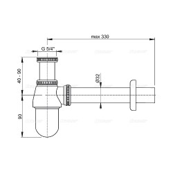 Alcaplast Сифон для раковины Ø32, металл, хром