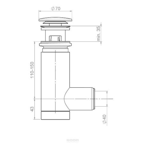 Купить Prevex Easy Clean Сифон для раковины d40, клик-клак, хром, пластик в магазине 1stСантехника от производителя Prevex