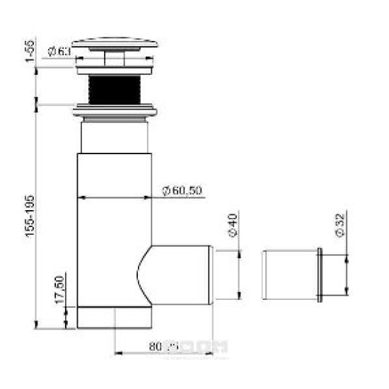 Купить Prevex Easy Clean Сифон для раковины d40, клик-клак, хром, пластик в магазине 1stСантехника от производителя Prevex