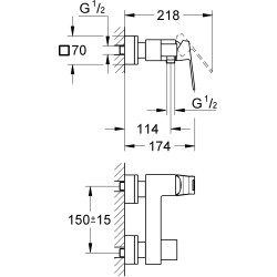 GROHE Eurocube смеситель для душа, хром