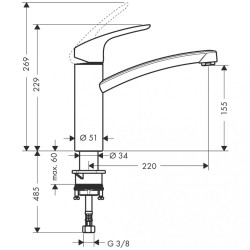 HANSGROHE Fokus смеситель для кухни, сталь