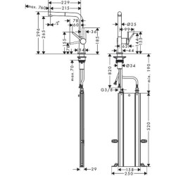 HANSGROHE Talis M54 Кухонный смеситель с вытяжным изливом, хром