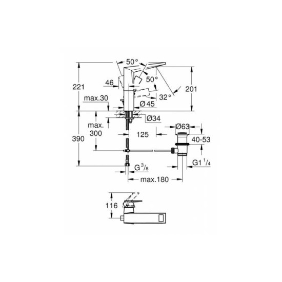 Купить GROHE Allure Brilliant cмеситель для раковины высокий, хром в магазине 1stСантехника от производителя Grohe