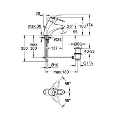 GROHE Chiara смеситель для раковины, хром