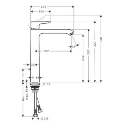 HANSGROHE Metris смеситель для раковины высокий 260, хром