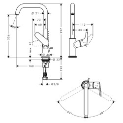 HANSGROHE Fokus смеситель для раковины 240, хром