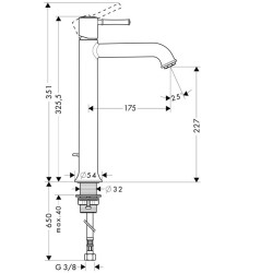 HANSGROHE Talis Classic смеситель для раковины высокий, хром