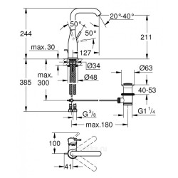 GROHE Essence New смеситель для раковины, холодный рассвет глянец