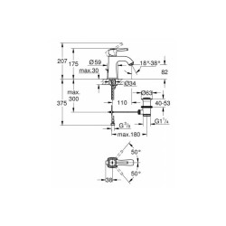 GROHE Grandera cмеситель для раковины, хром/золото