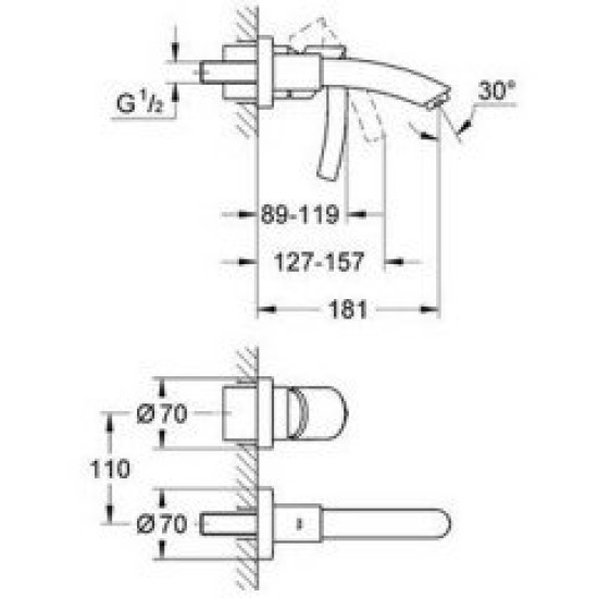 Купить GROHE Tenso встаеваемый смеситель для раковины наружная часть (для 33769000) в магазине 1stСантехника от производителя Grohe