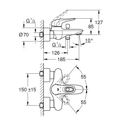 GROHE Eurostyle смеситель для ванны, белый