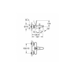 GROHE Eurodisk Joystick смеситель для ванны, хром