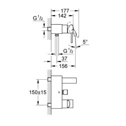 GROHE Allure cмеситель для ванны, хром