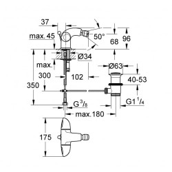 GROHE Aria смеситель для биде, хром