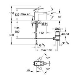 GROHE Eurocube смеситель для биде, хром