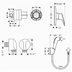 HANSGROHE Logis комплект для встраиваемого гигиенического душа, хром