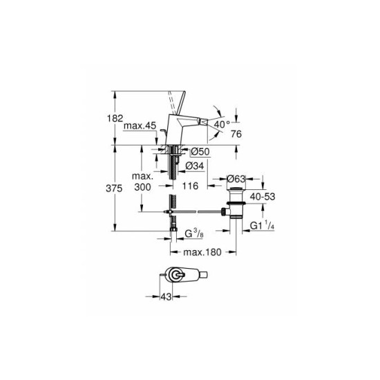 Купить GROHE Eurodisk Joystick смеситель для биде, белый в магазине 1stСантехника от производителя Grohe