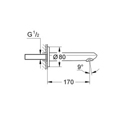 GROHE Eurodisc Cosmopolitan встраиваемый излив д/ванны, хром