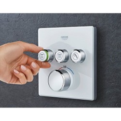 GROHE GRT SmartControl Термостат для ванны встроенный наруж/часть кнопочный (для 3560000) стекло белое