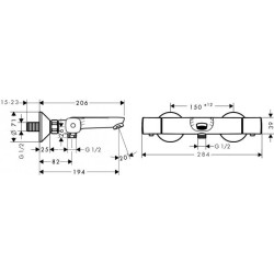 HANSGROHE Ecostat Universal термостат для ванны, хром