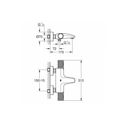 GROHE Grohtherm 1000 Performance термостат для ванны, хром